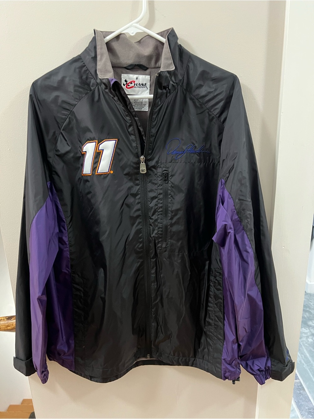 Chase Authentics Black and Purple Racing Windbreaker Jacket